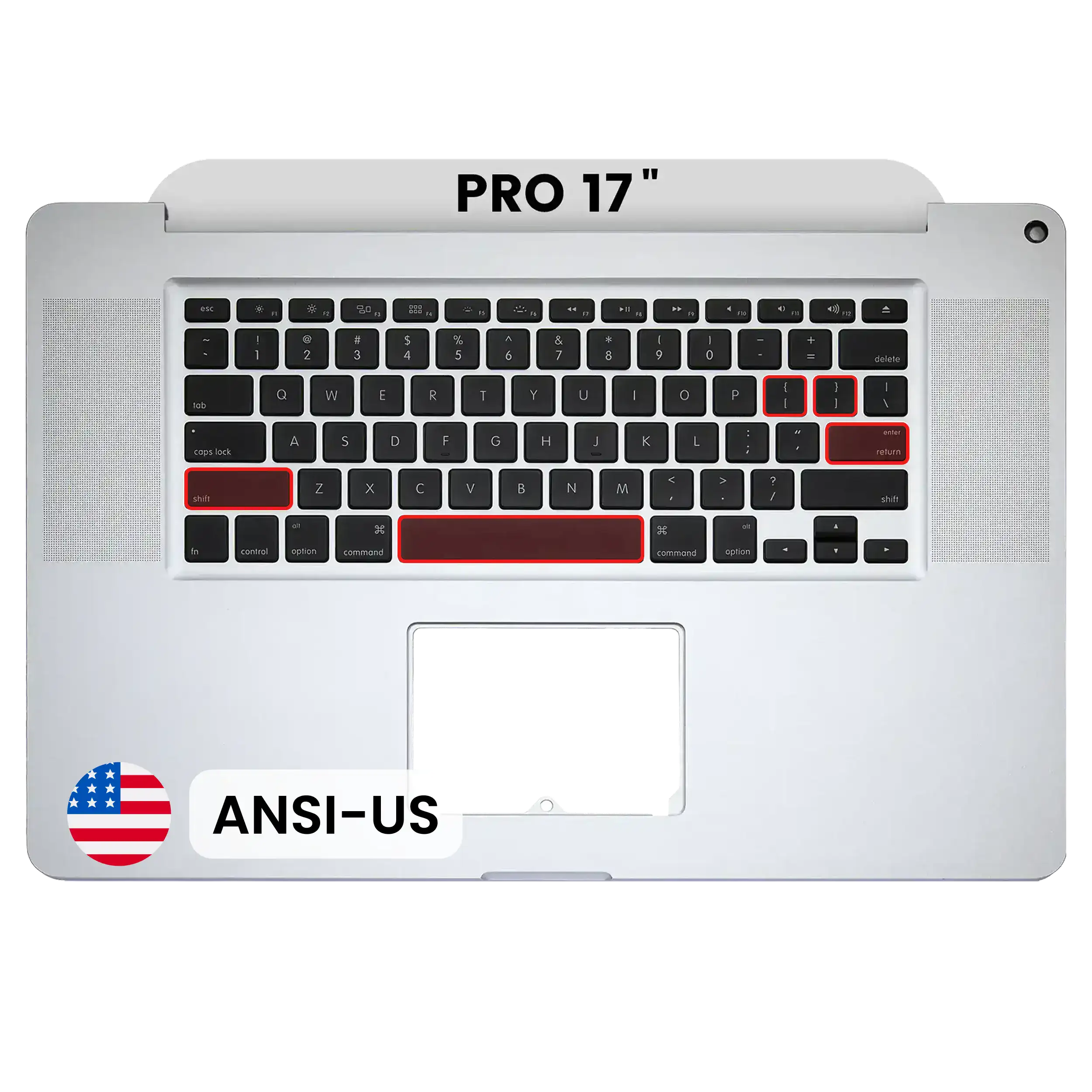 Top Case with Keyboard (ANSI US) For MacBook Pro 17" A1297 (2009)