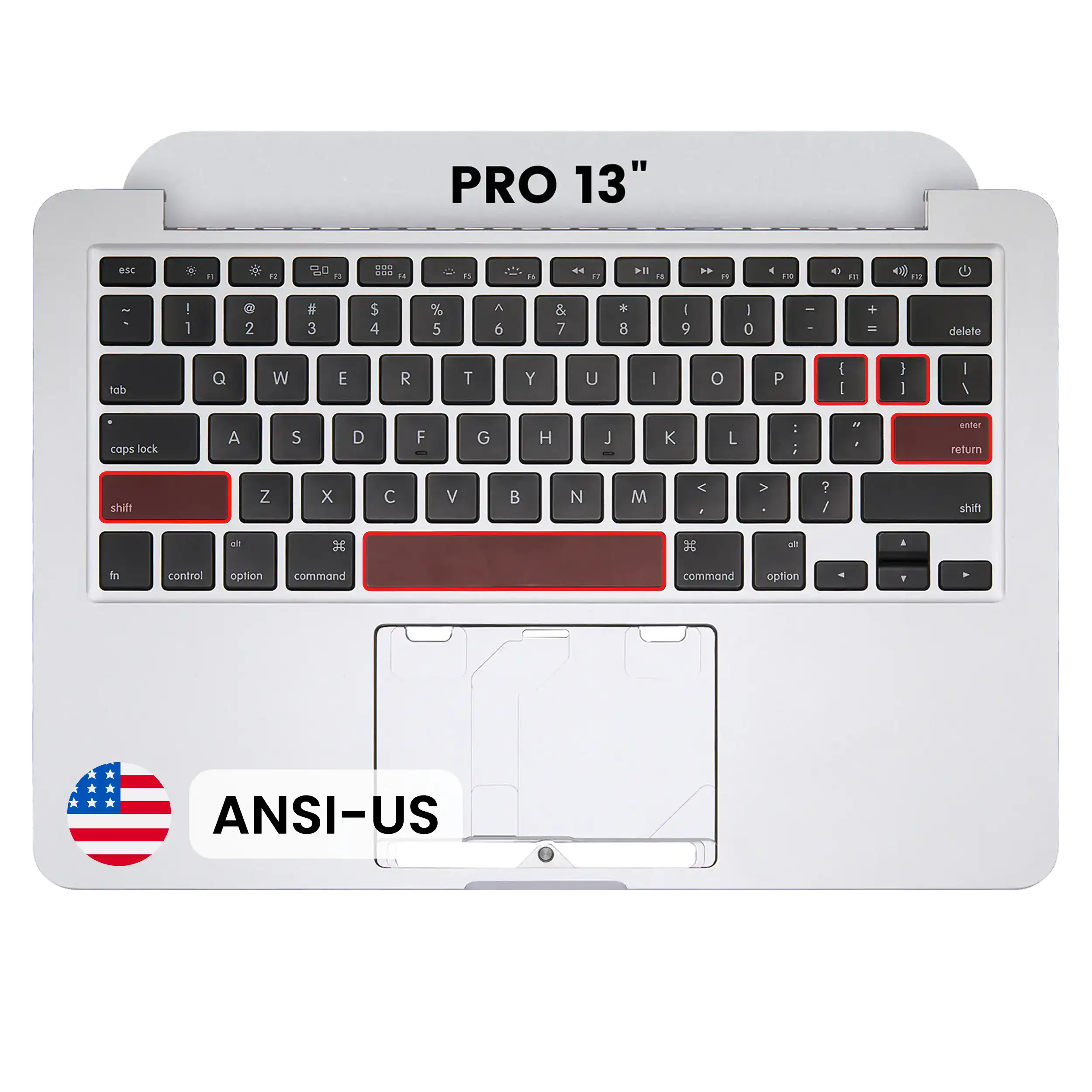 Top Case with Keyboard (ANSI US) For MacBook Pro 13" A1425 (2012-2013) (Used OEM Pull: Grade A)