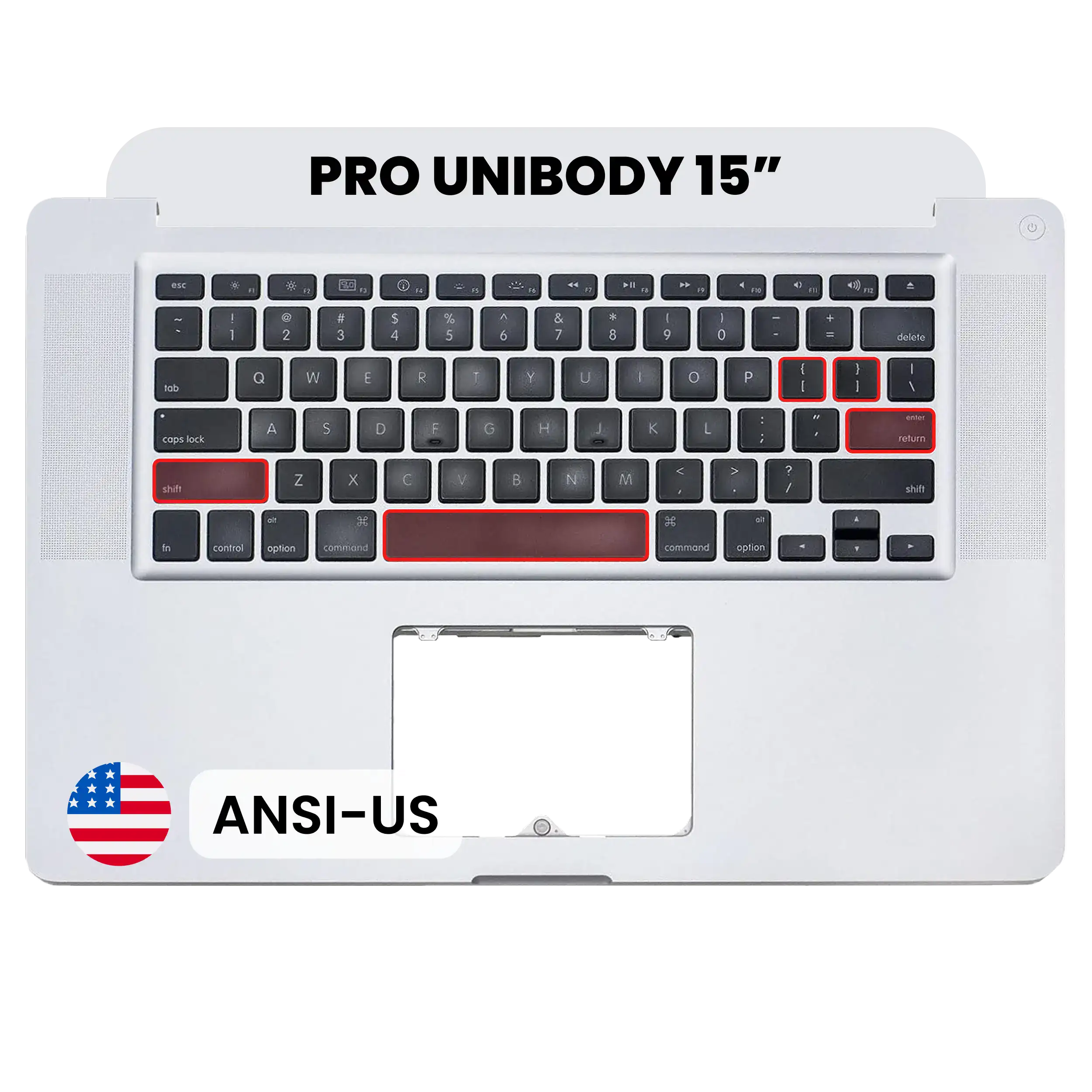 Top Case with Keyboard (ANSI US) For MacBook Pro 15" A1286 (2009)