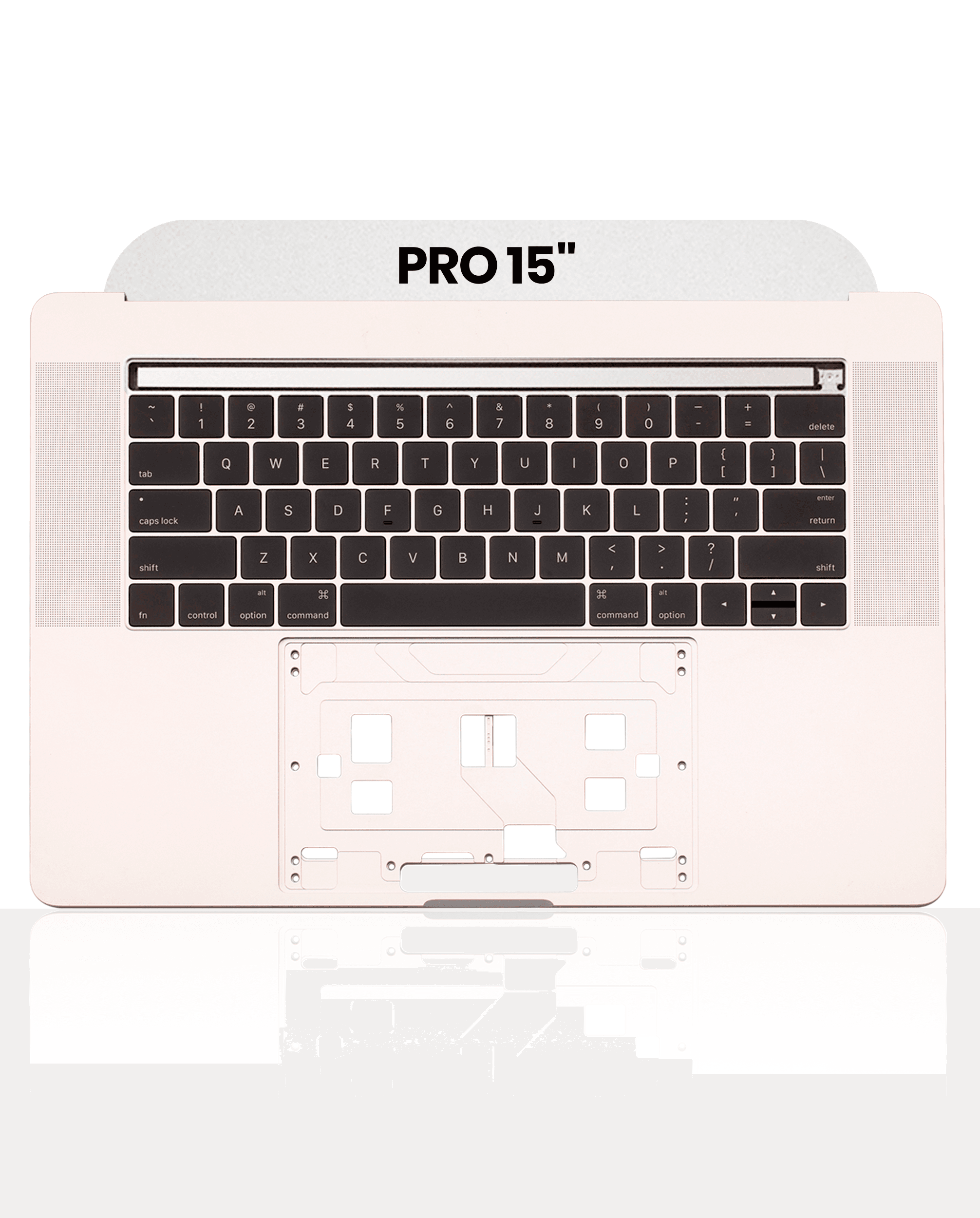Top Case with Keyboard (ANSI US) For MacBook Pro 15" A1707 (2016-2017) (Used OEM Pull: Grade A) (Silver)