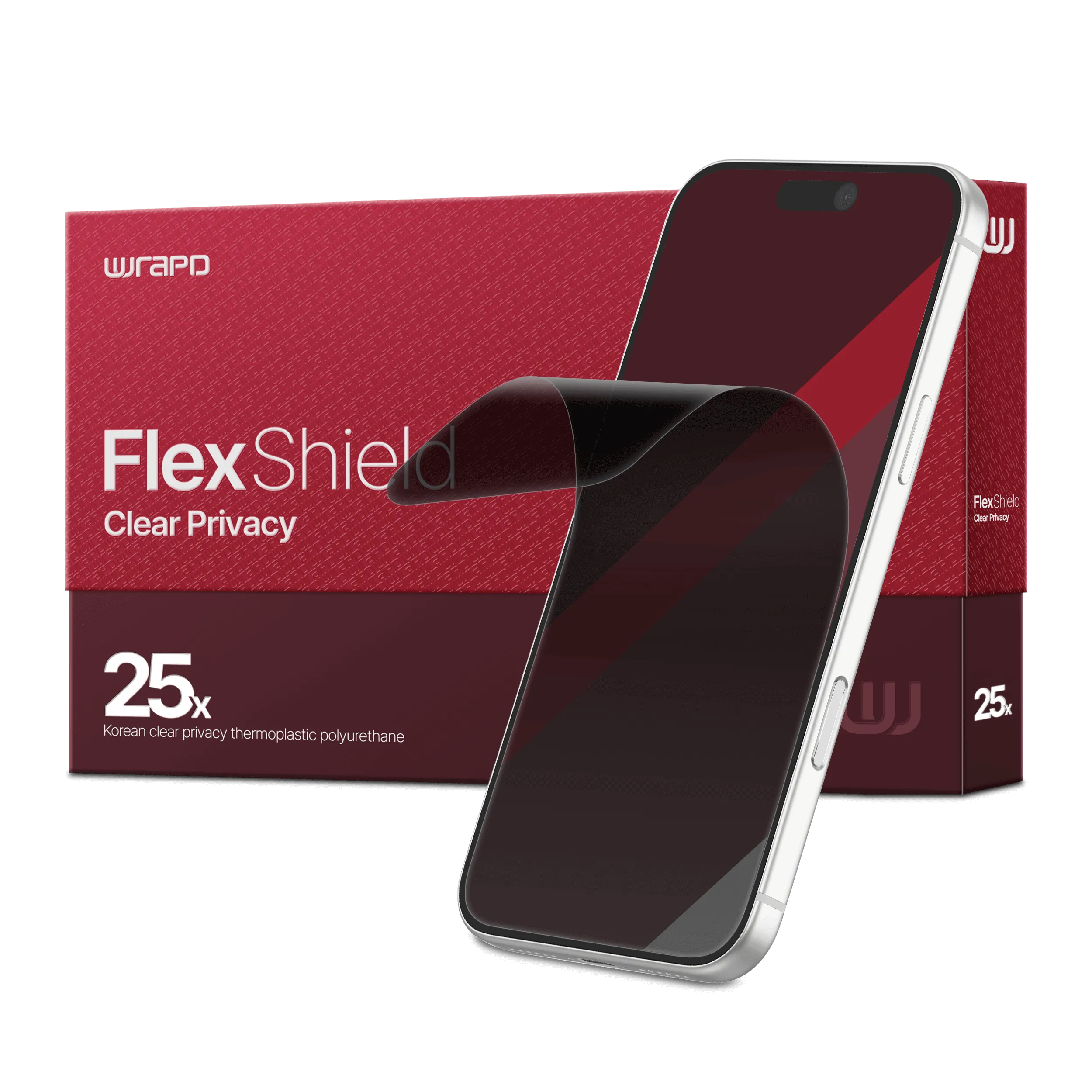 Wrapd FlexShield - TPU Screen Protector Film (25 Pack) (Clear Privacy)