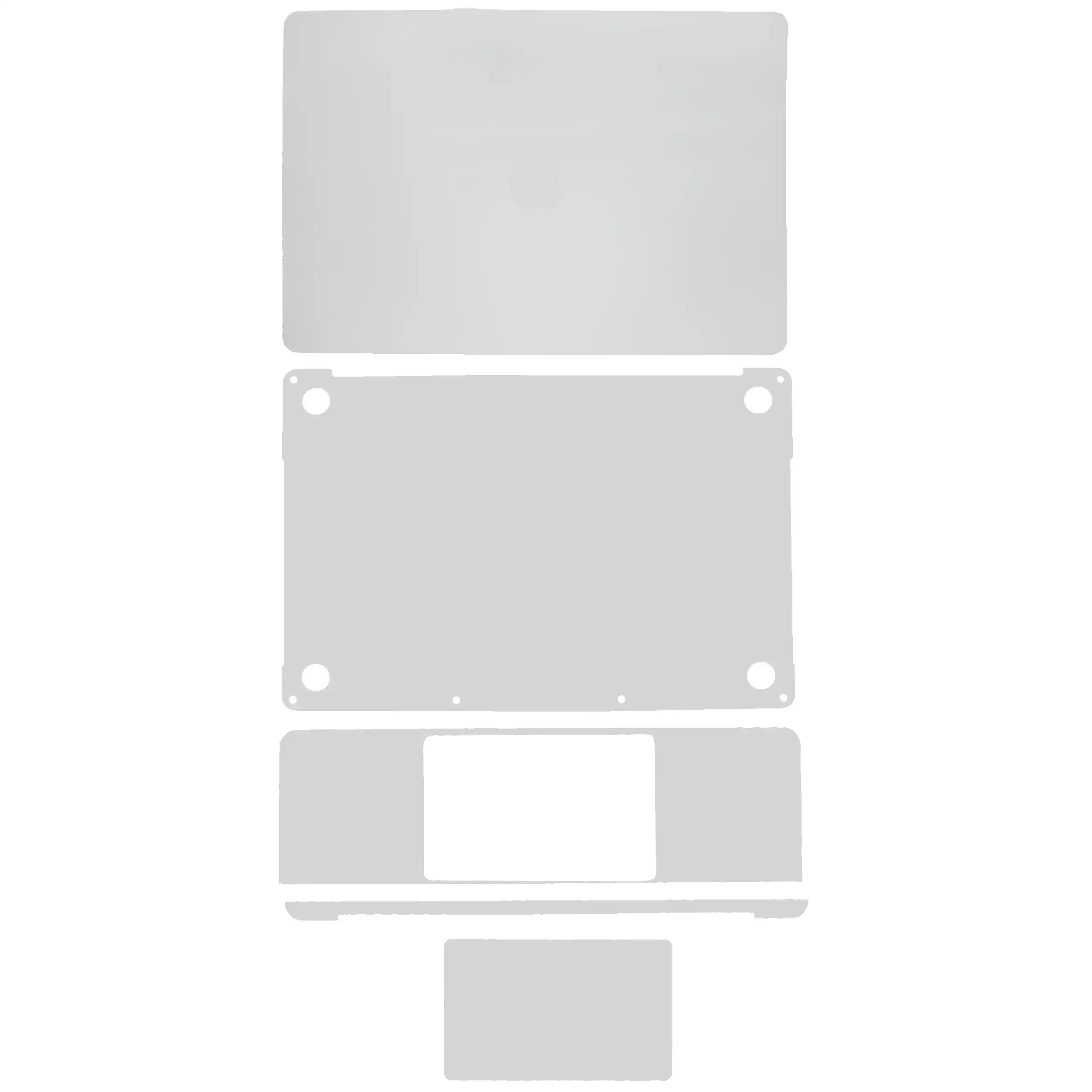 4-in-1 (Top, Bottom, Keyboard, Trackpad) Skin For MacBook Pro 13" A2251 (2020) (Silver)