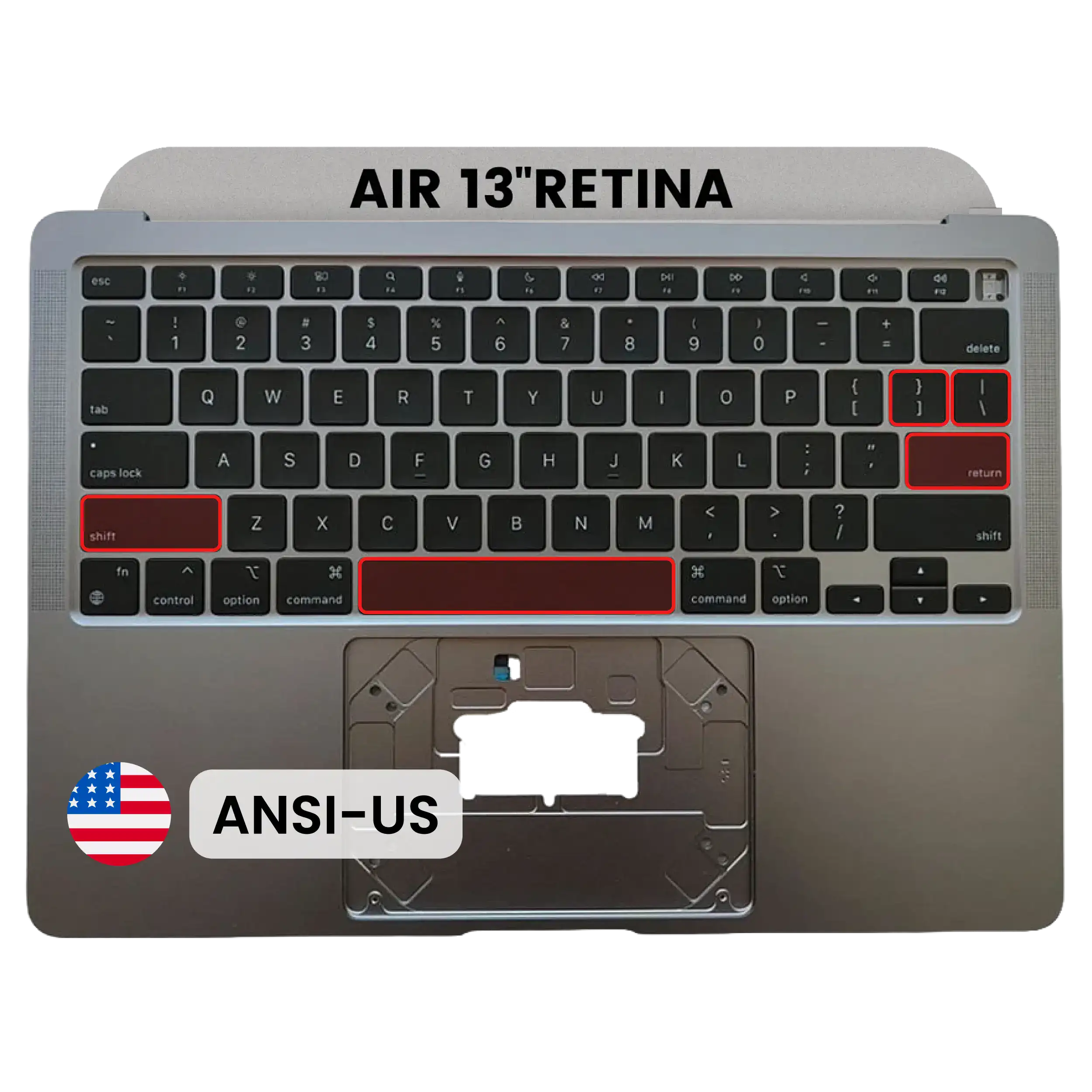 Top Case with Keyboard (ANSI US) For MacBook Air 13" A2337 (2020) (OEM New) (Space Gray)