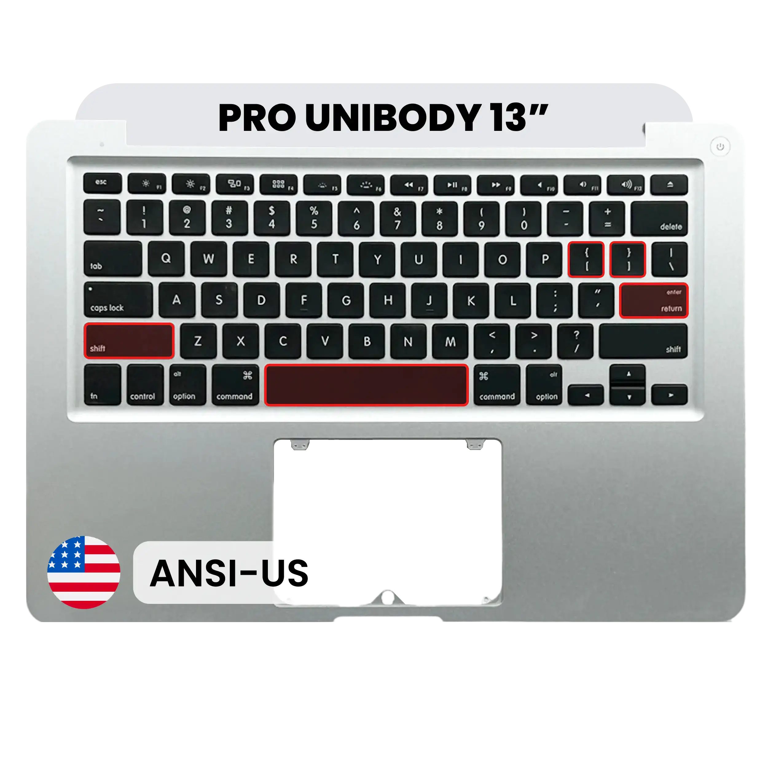 Top Case with Keyboard (ANSI US) For MacBook 13" A1278 (2009-2010)