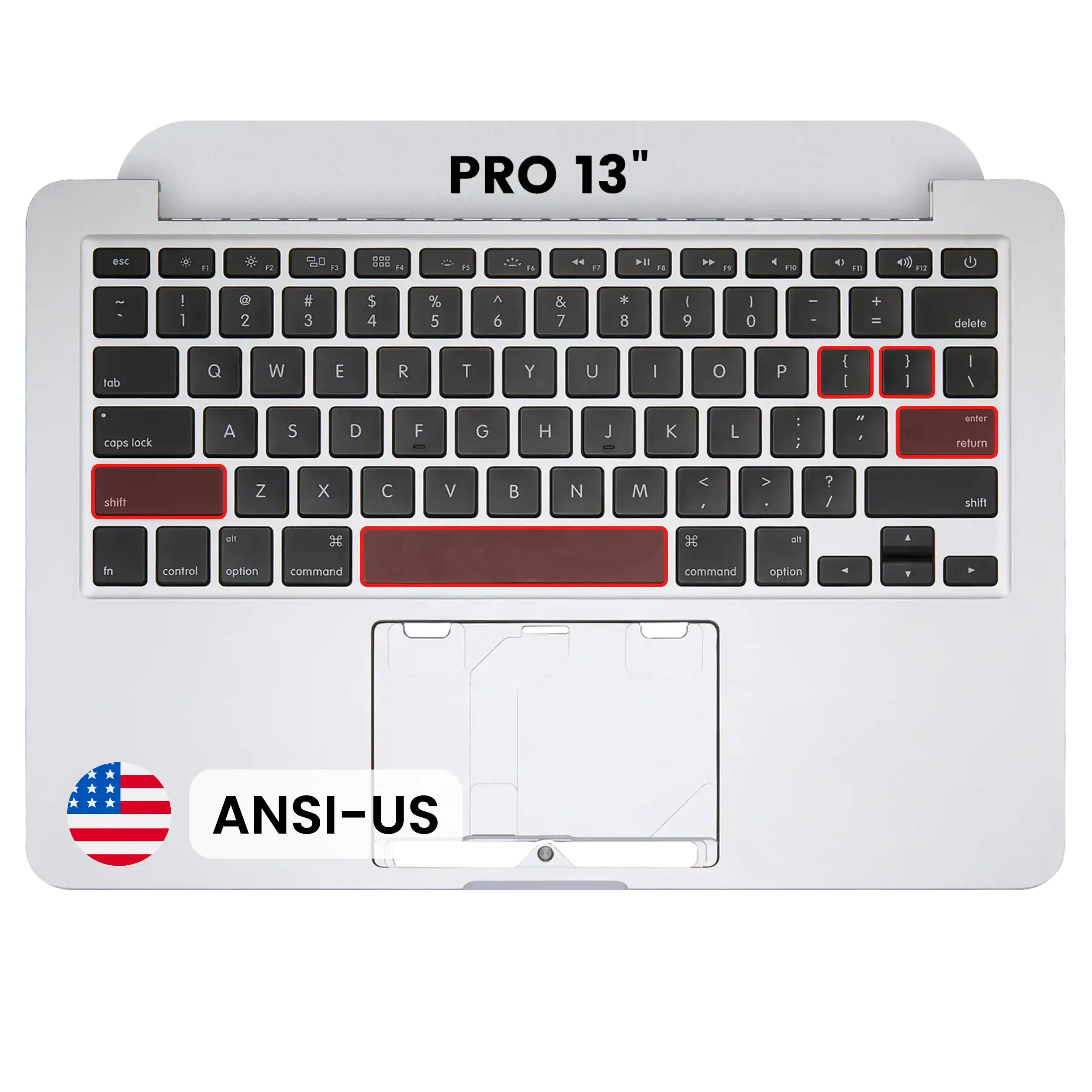 Top Case with Keyboard (ANSI US) For MacBook Pro 13" A1425 (2012-2013) (OEM New)
