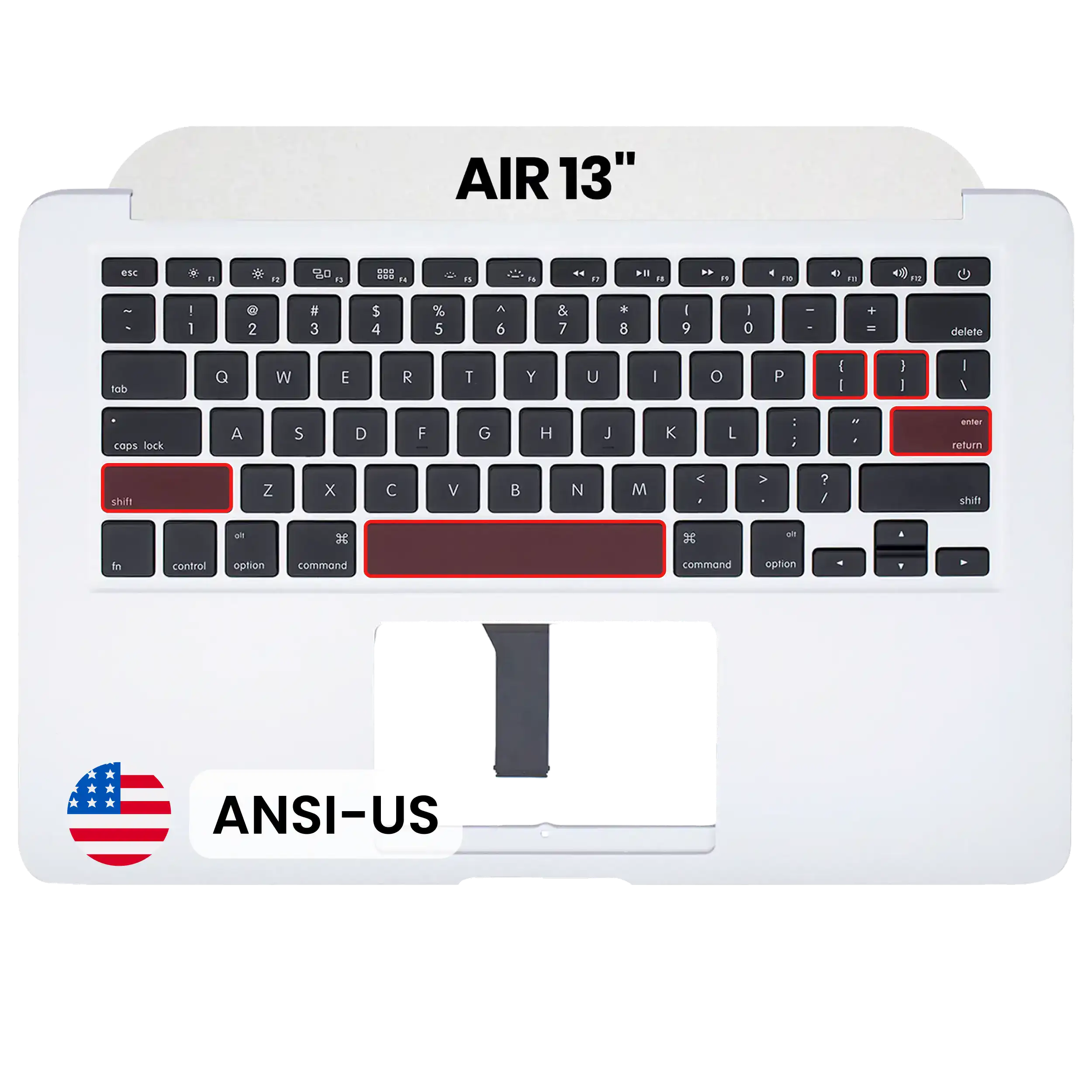 Top Case with Keyboard (ANSI US) For MacBook Air 13" A1466 (2012) (OEM New)