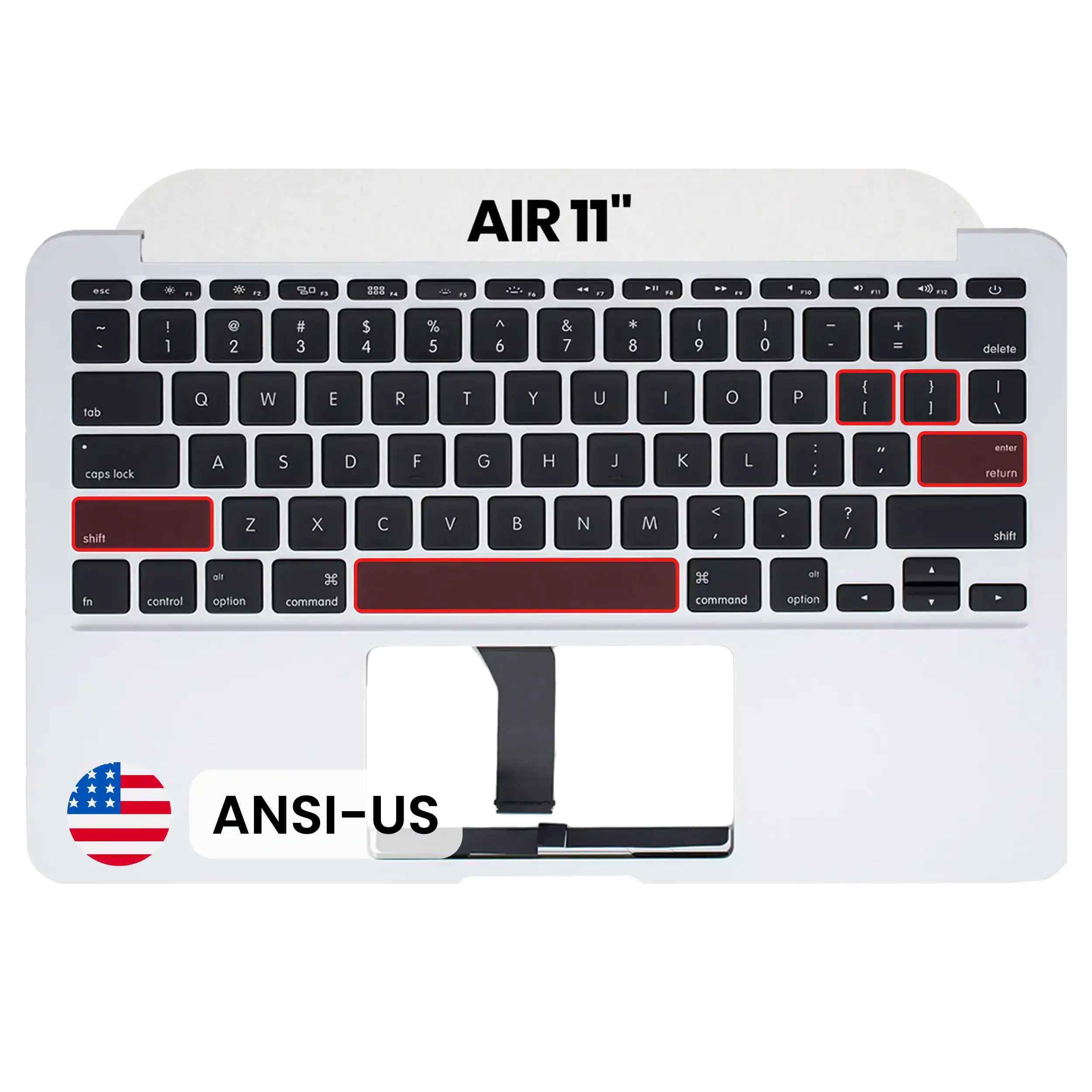 Top Case with Keyboard (ANSI US) For MacBook Air 11" A1465 (2013-2015) (OEM New)