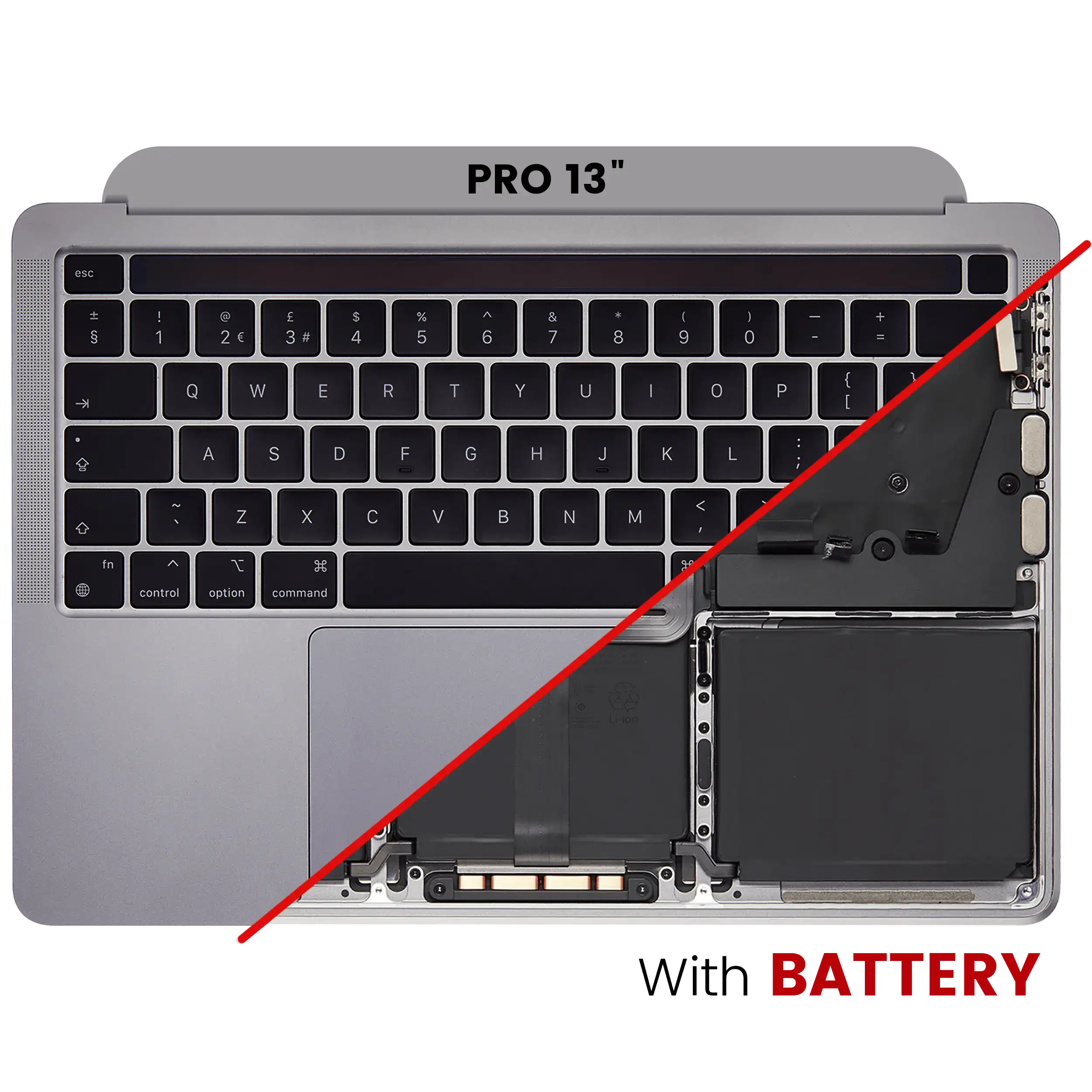 Top Case With Battery And Keyboard (ANSI US) For MacBook Pro 13" A2338 (2020) (M1) (Space Gray)