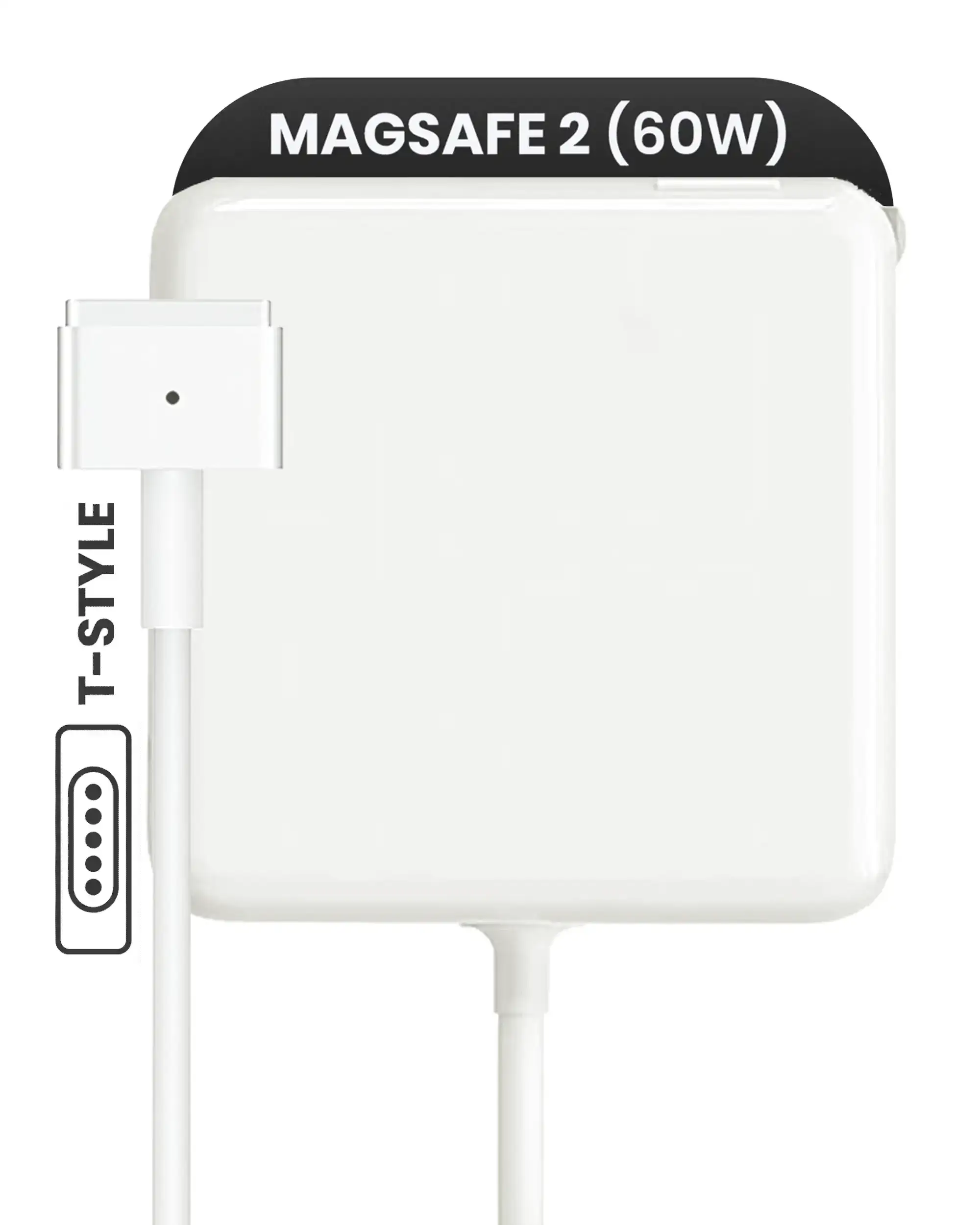 Apple 60W MagSafe 2 Wall Adapter (T-Style) (OEM Grade A/B, Bulk Packaging)