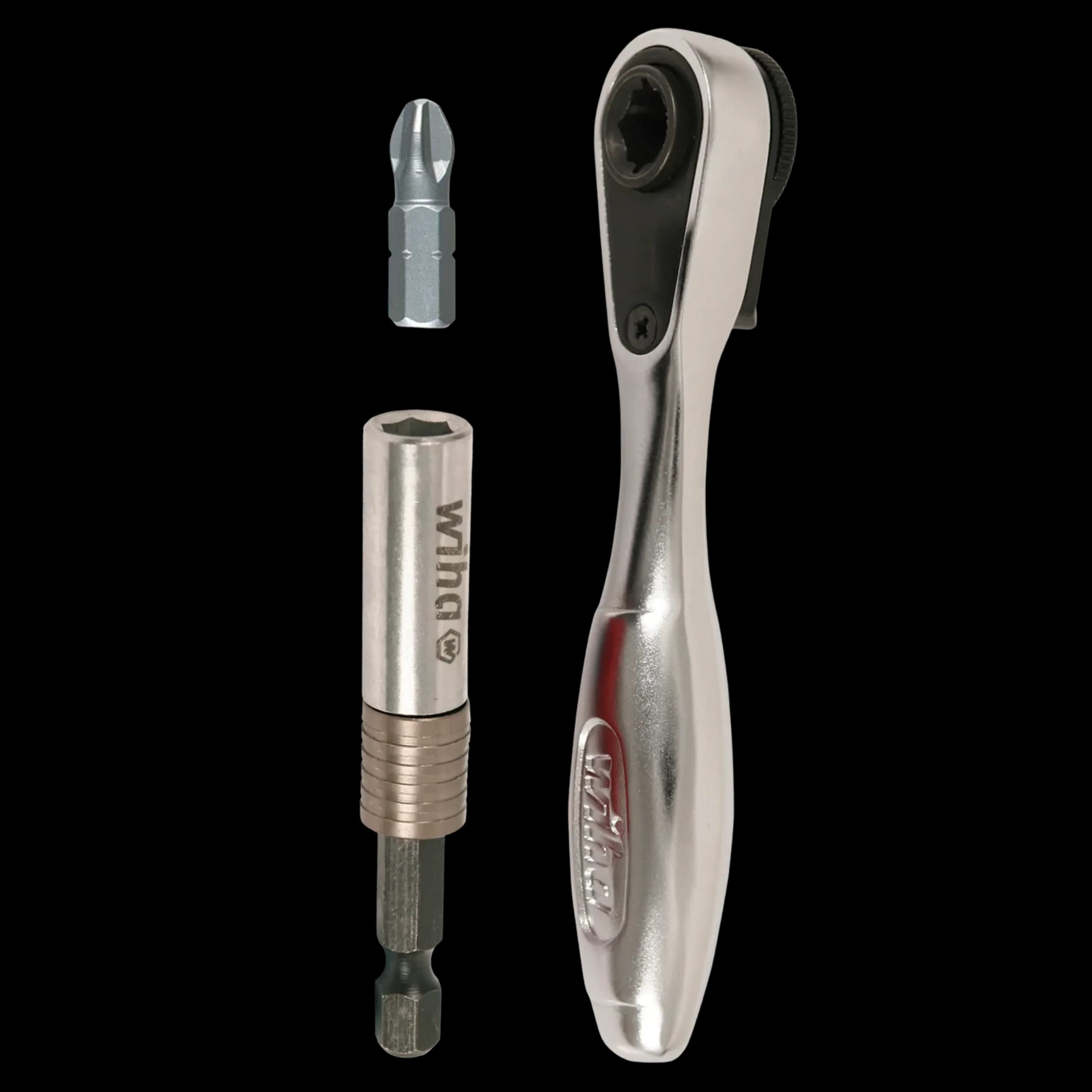 Wiha 3 Piece Mini Bit Ratchet And SlimFix Bit Holder Set