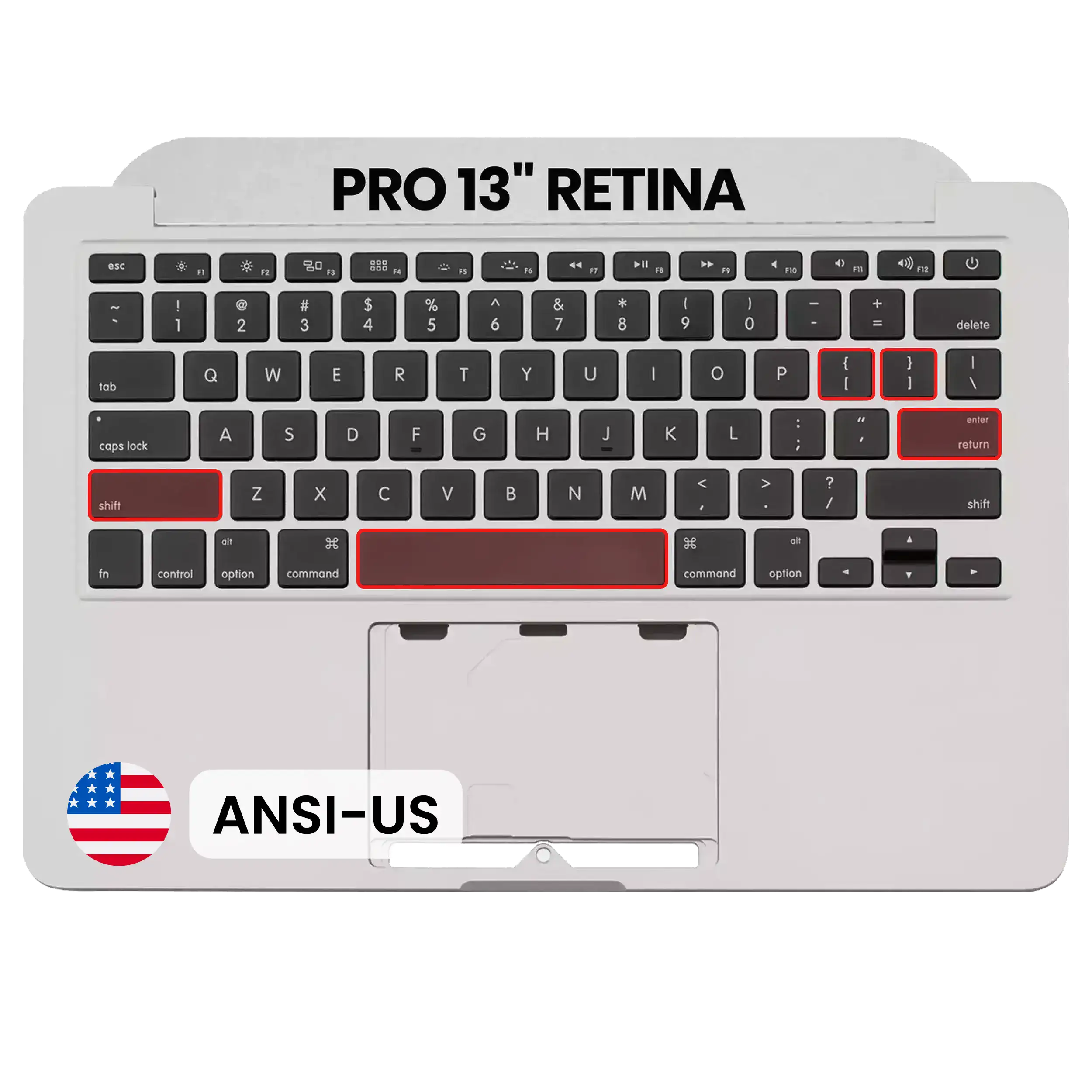 Top Case with Keyboard (ANSI US) For MacBook Pro 13" A1502 (2013-2014) (OEM New)