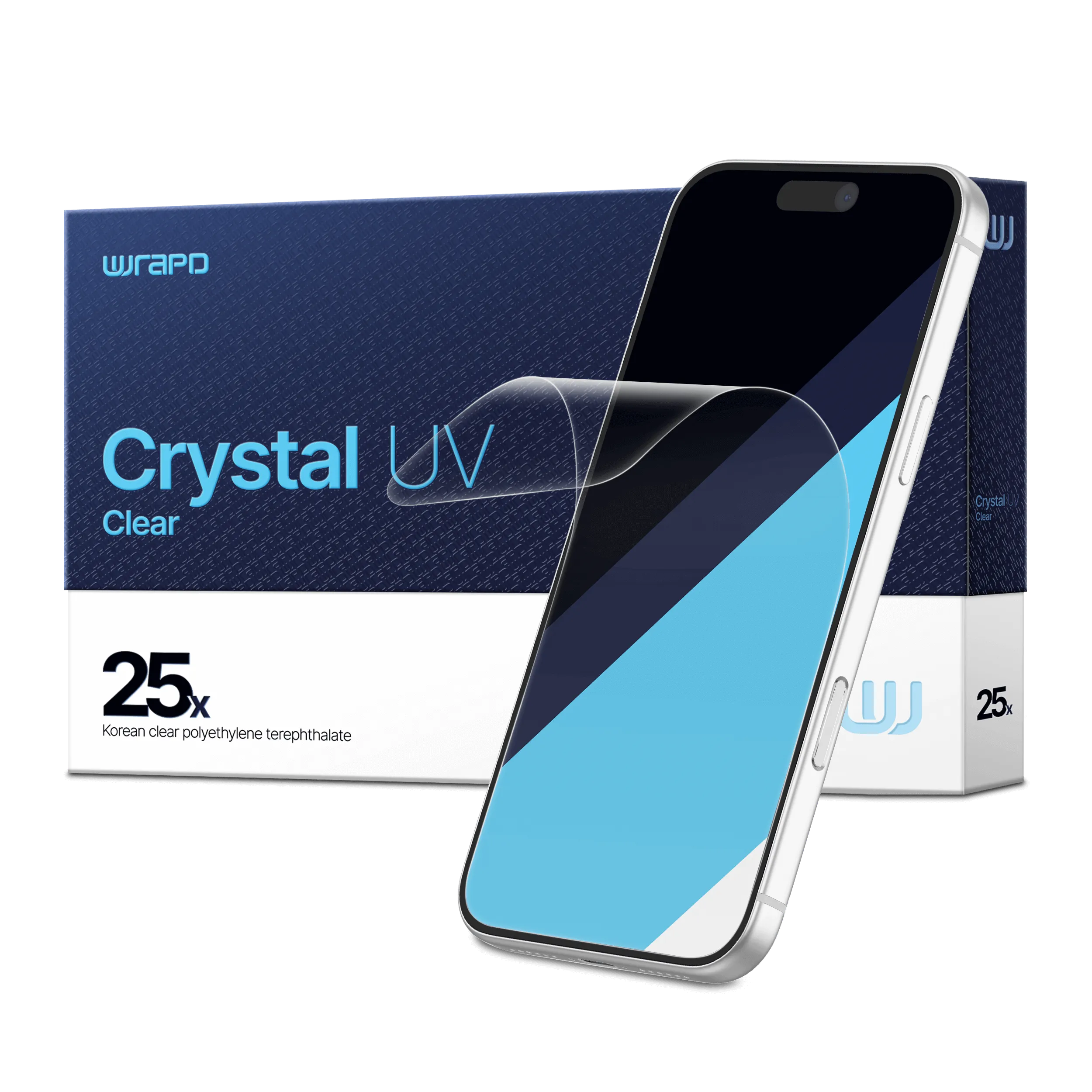 Wrapd Crystal UV - UV PET Screen Protector Film (25 Pack) (Clear)