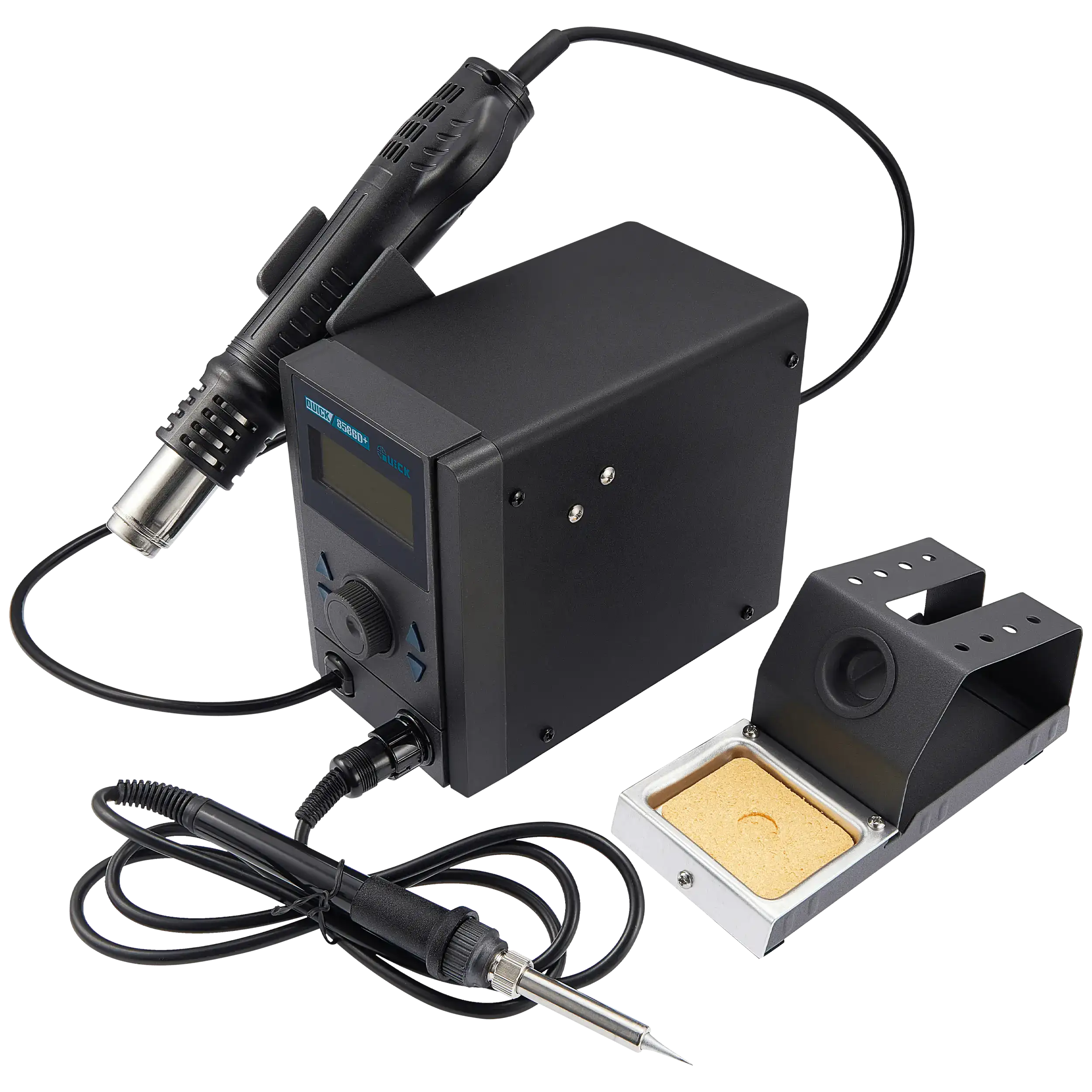 Quick 8586D 800W Solder Station 2-in-1 Hot Air Gun Lead-Free Rework Station and Soldering Iron (110V / North American Version)
