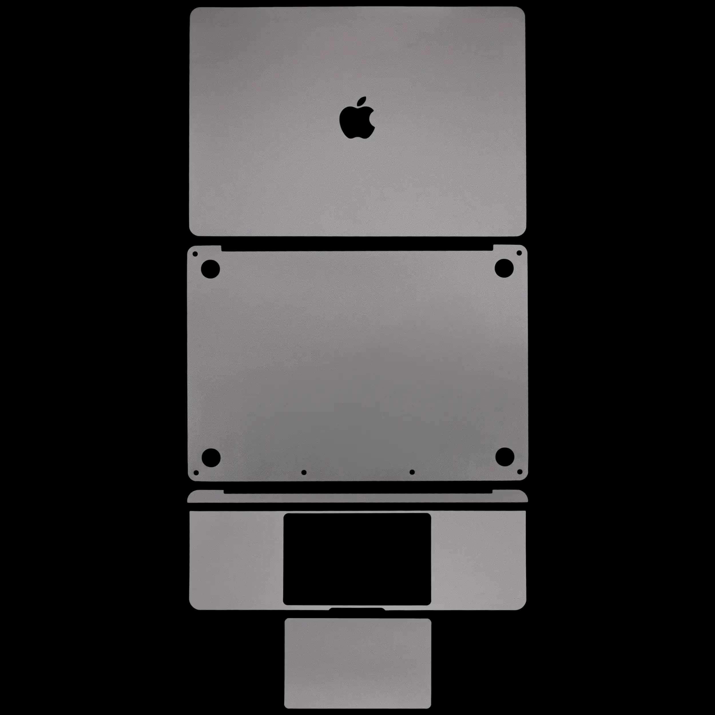 4-in-1 (Top, Bottom, Keyboard, Trackpad) Skin For MacBook Pro 13" A1706 / A1708 (2016-2017) / A1989 / A2159 (2018-2019) / A2251 / A2289 (2020) / A2338 (2020-2023) (Space Gray)
