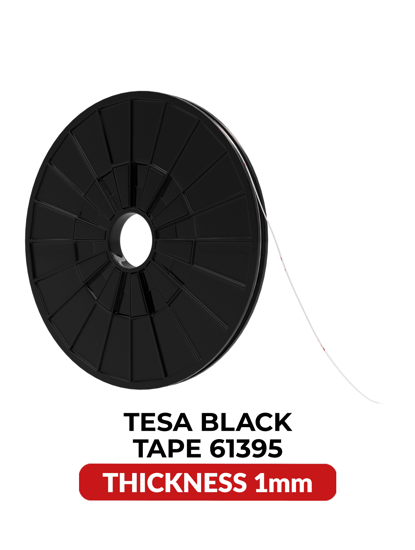 Tesa Model # 61395 Double-Sided Acrylic Black Tape (1mm x 25m)