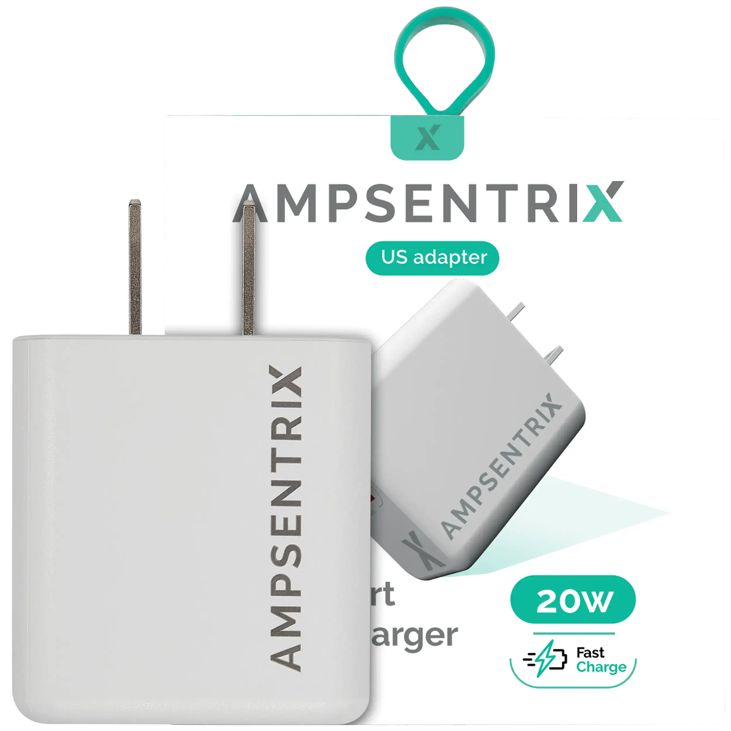 AmpSentrix 20W Dual-Port (USB-C + USB-A)