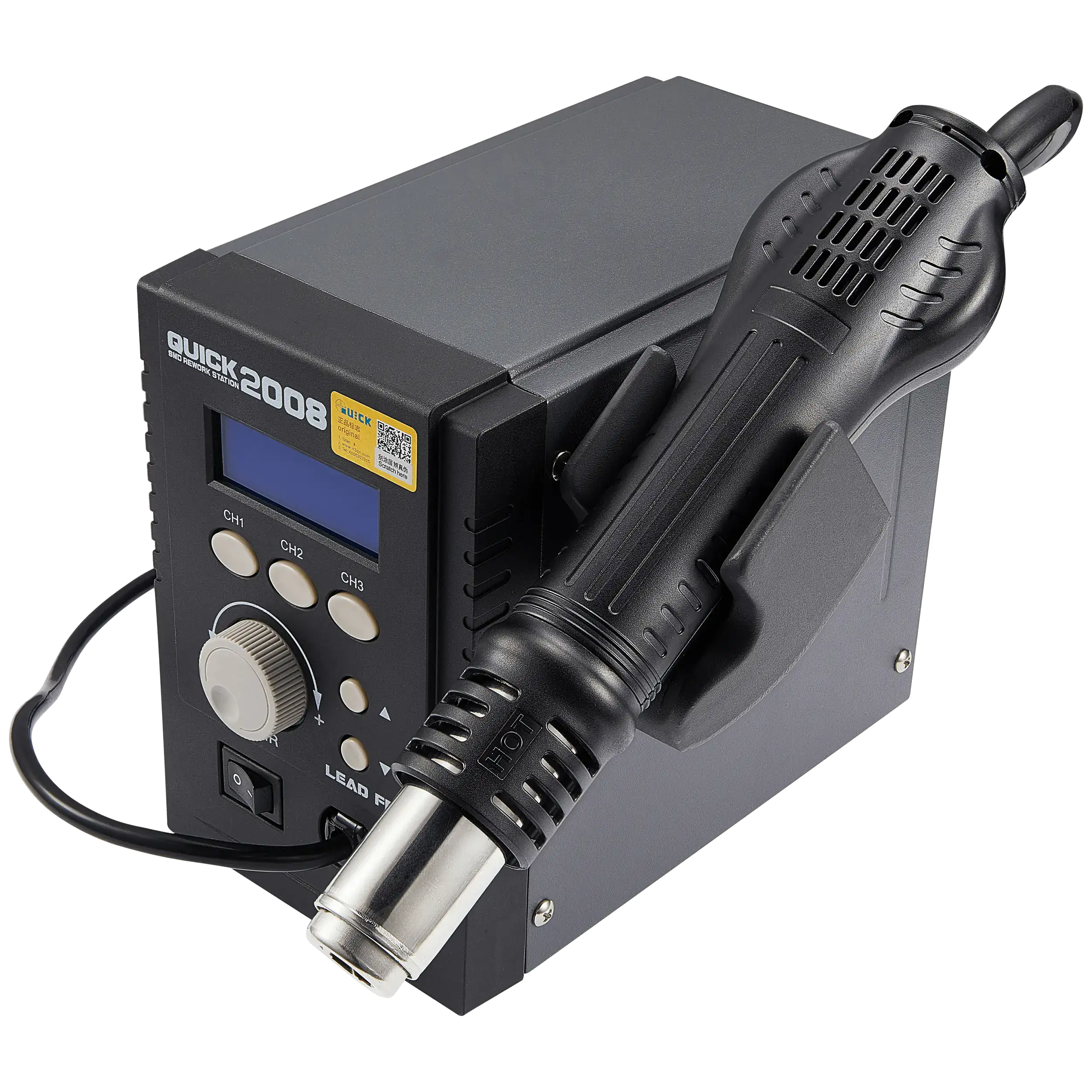 Quick 2008 ESD Digital Display Heat Gun Welding Rework Soldering Station (110V / North American Version)