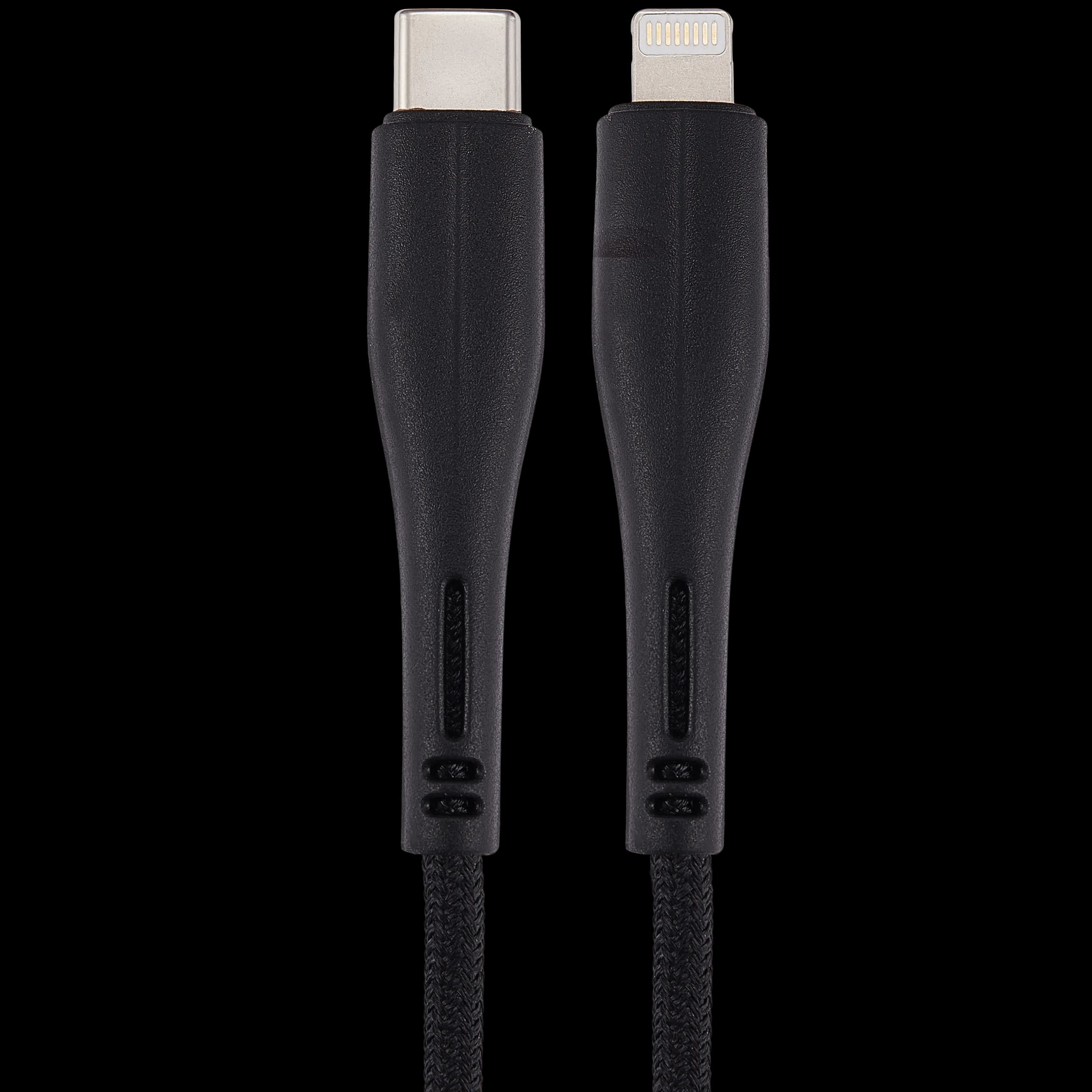 USB Type C To Lightning Cable (Non-MFI) (1.8 m / 6 ft) (AmpSentrix Matrix) (Black)