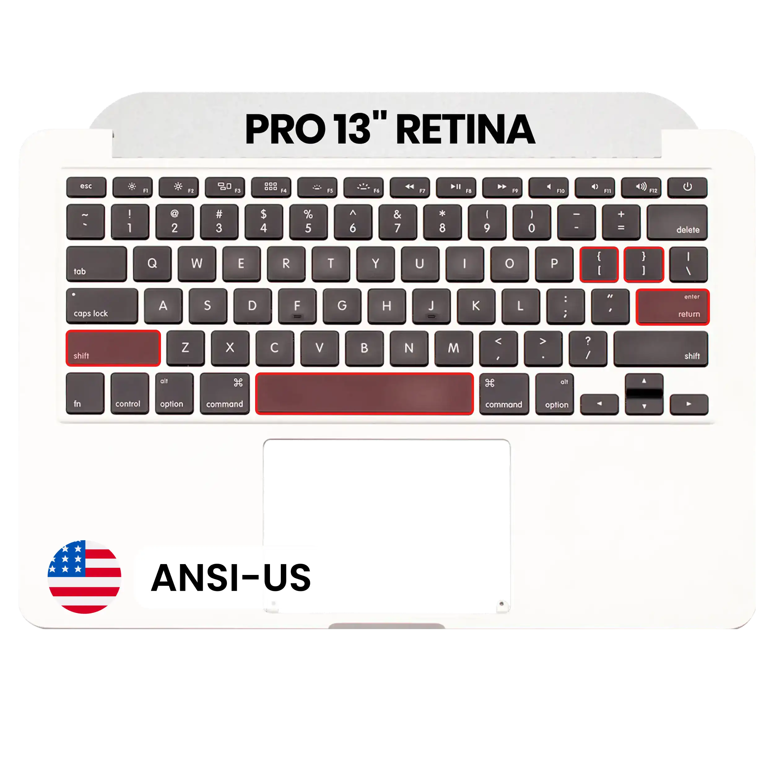 Top Case with Keyboard (ANSI US) For MacBook Pro 13" A1502 (2015) (OEM New)