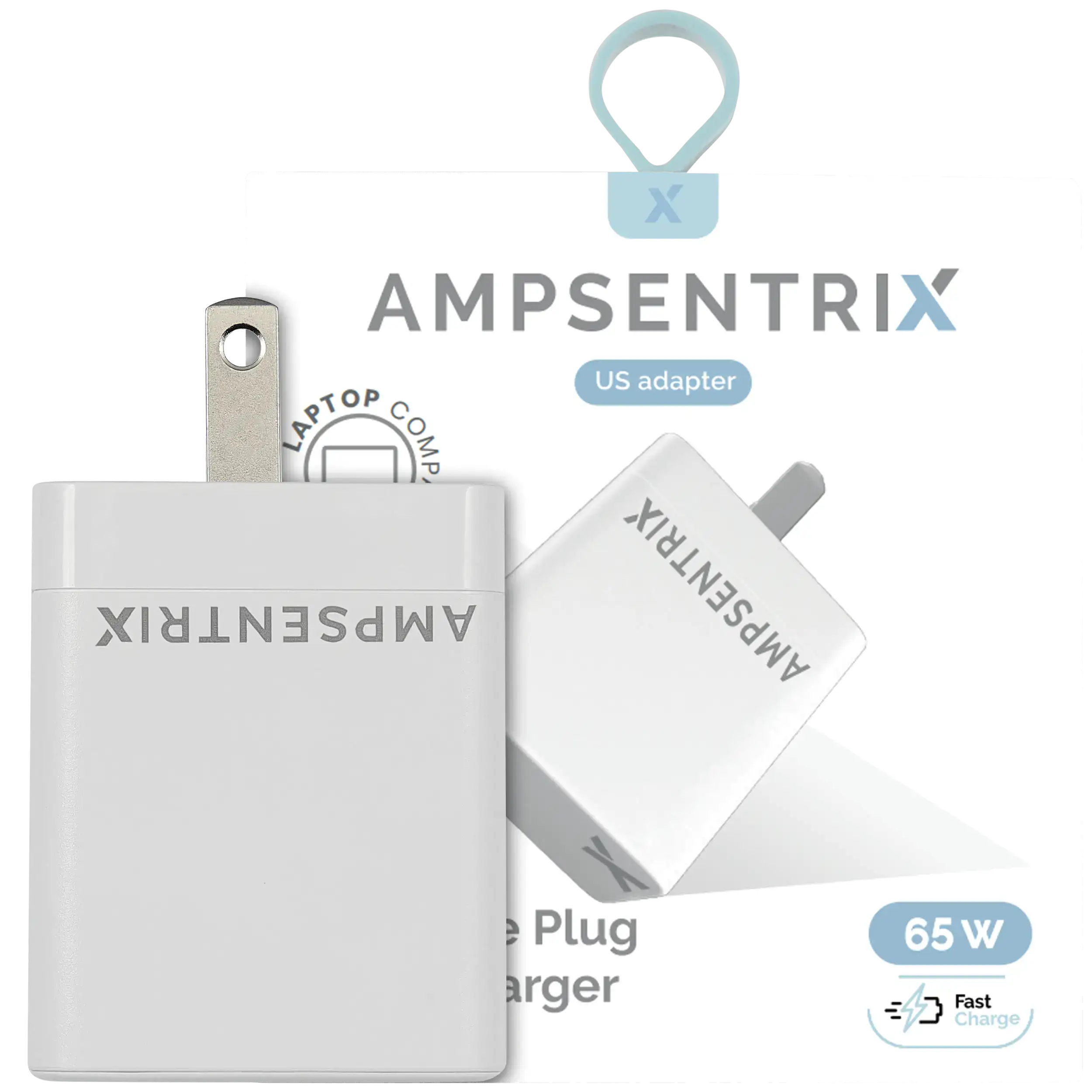 AmpSentrix 65W USB-C GaN Wall Charger