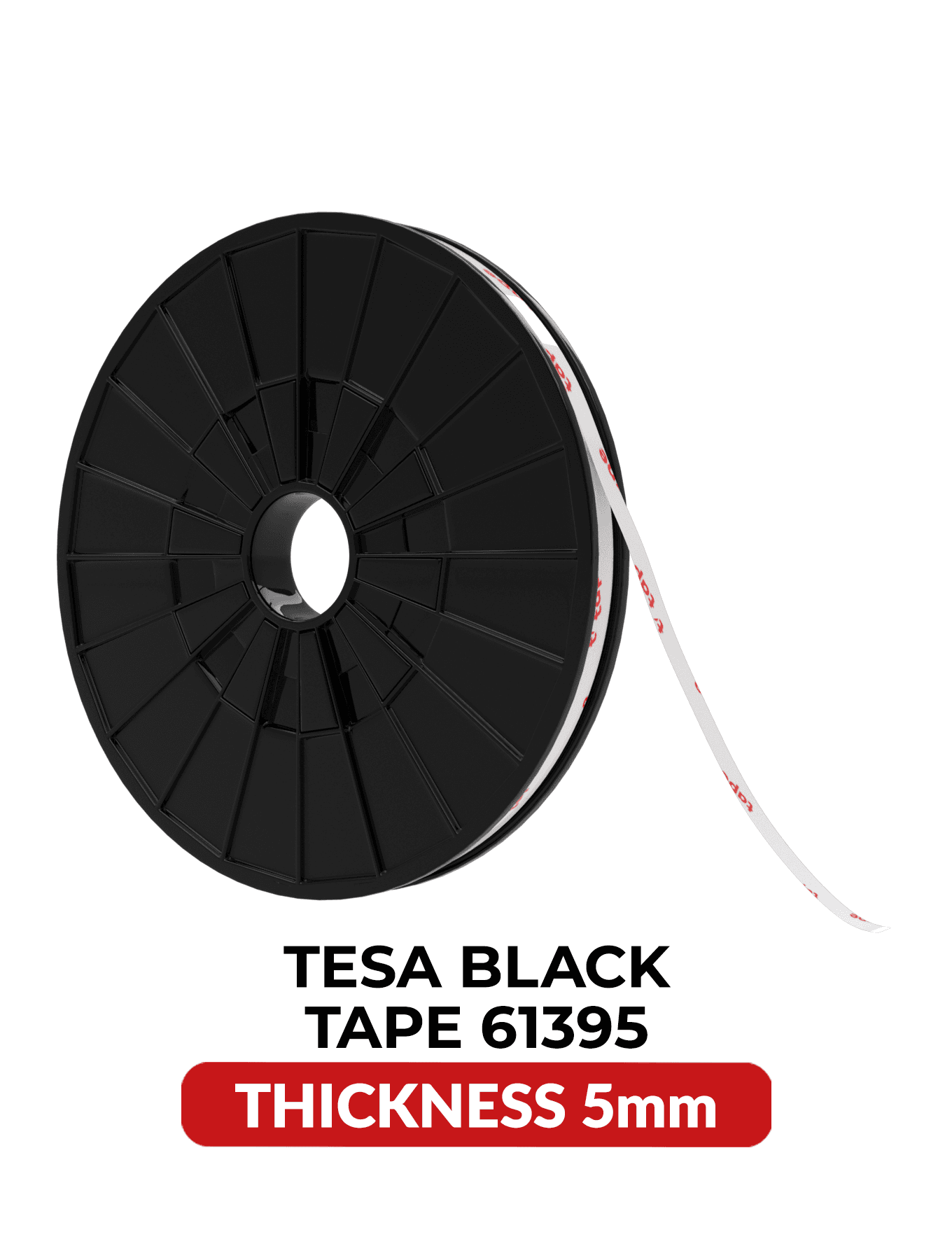 Tesa Model # 61395 Double-Sided Acrylic Black Tape (5mm x 25m)