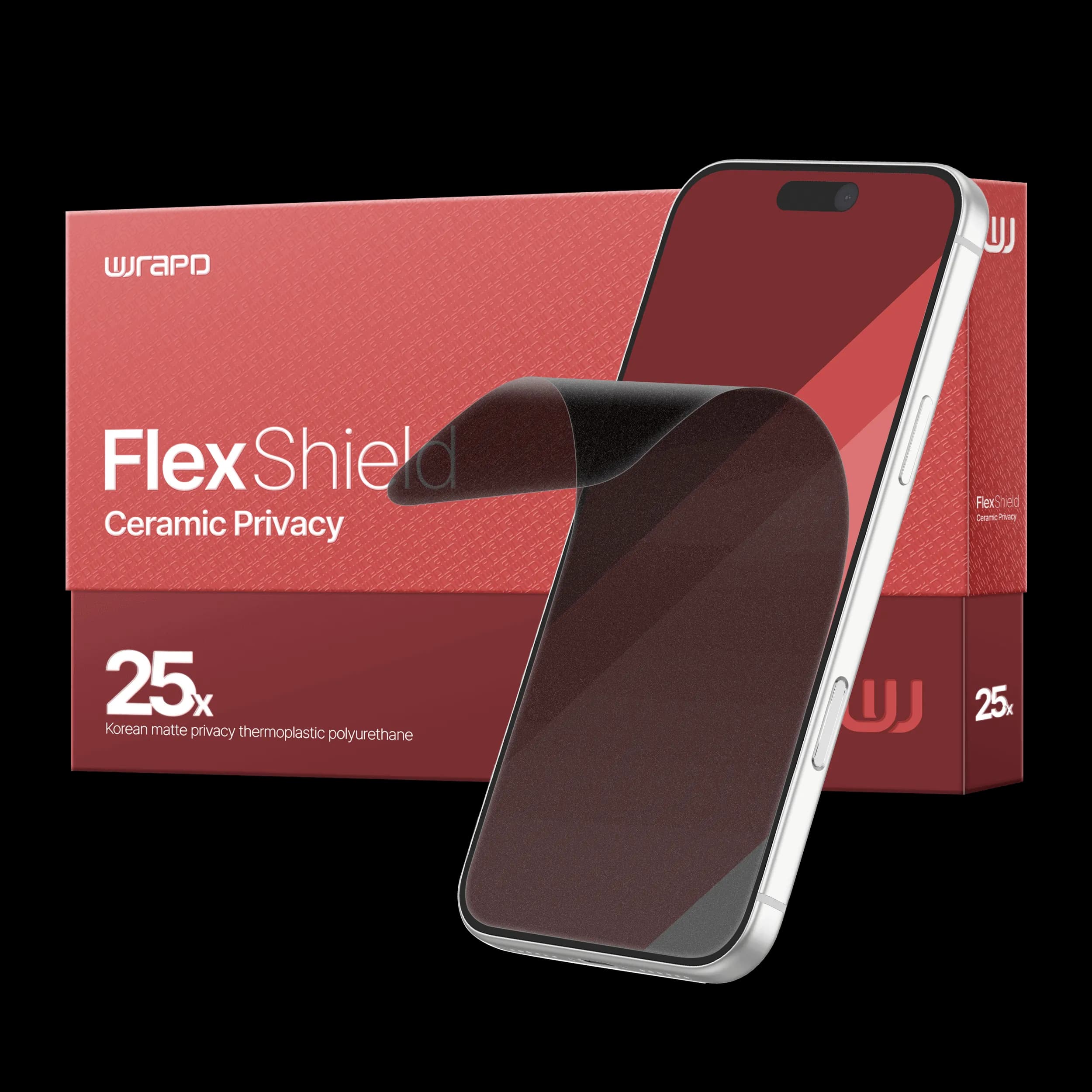 Wrapd FlexShield - TPU Screen Protector Film (25 Pack) (Matte Privacy)